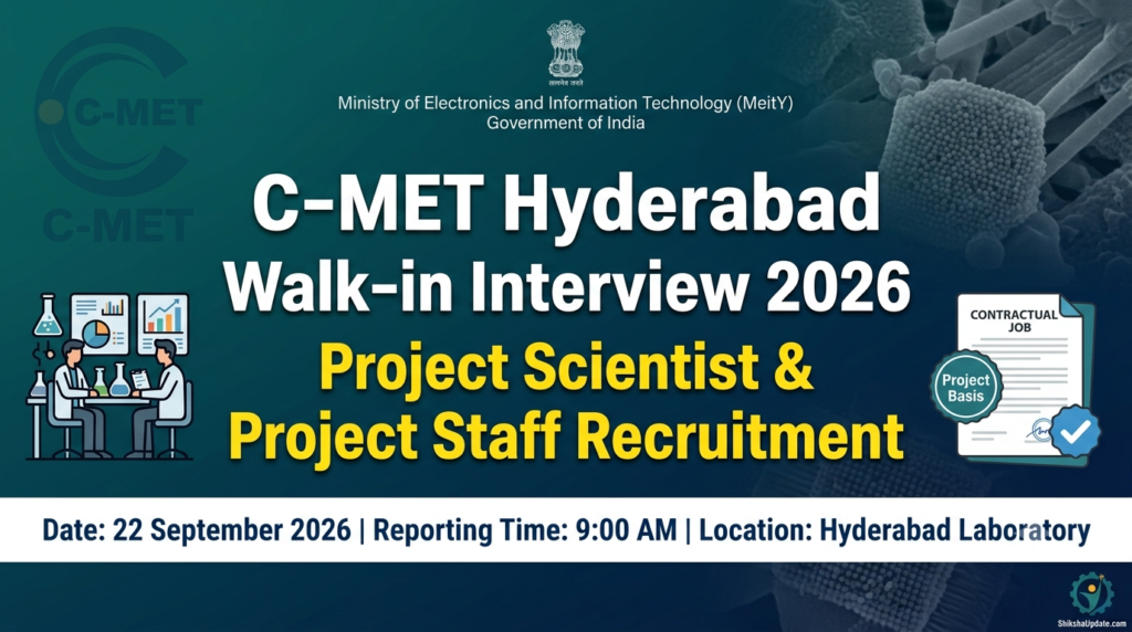 C-MET Hyderabad Walk-in Interview 2026 Project Scientist and Staff Recruitment Schedule Banner