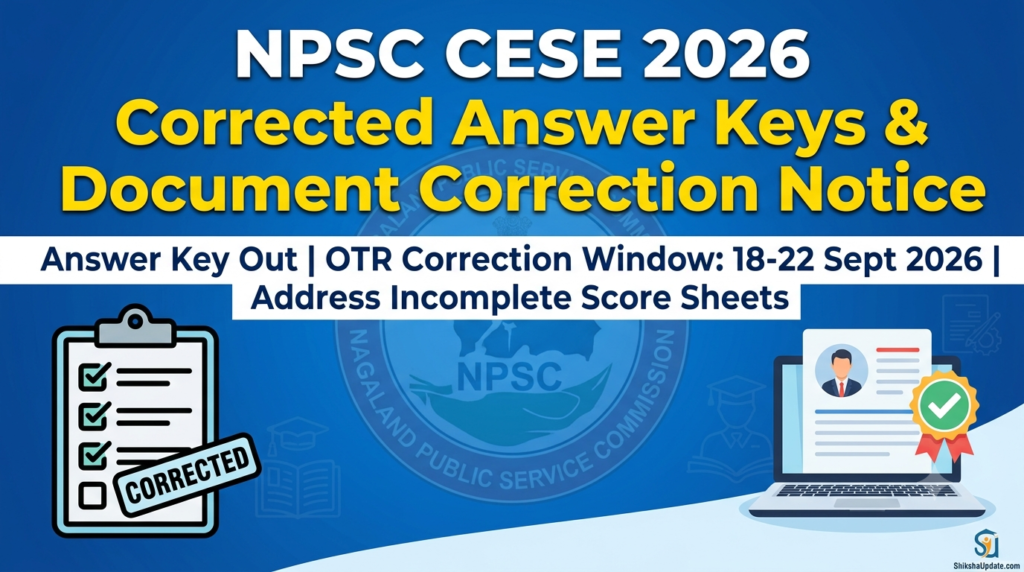 NPSC CESE 2026 Corrected Answer Keys and Document Correction Schedule Banner