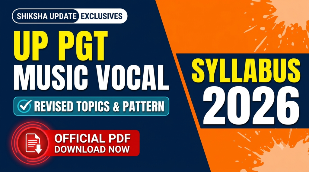 UP PGT Music Vocal Syllabus 2026 PDF Download