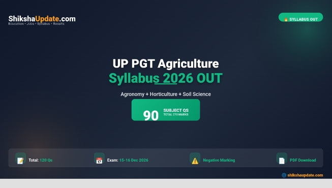 UP PGT Agriculture Syllabus 2026 - Section-wise Topics & PDF Download